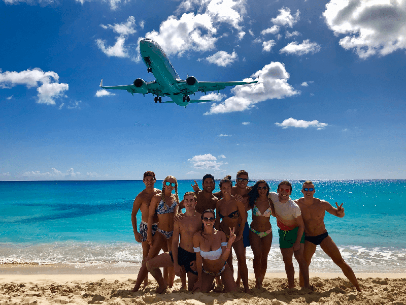 Maho Beach - Airport - Plane Landing above head, Group tour, shore excursion